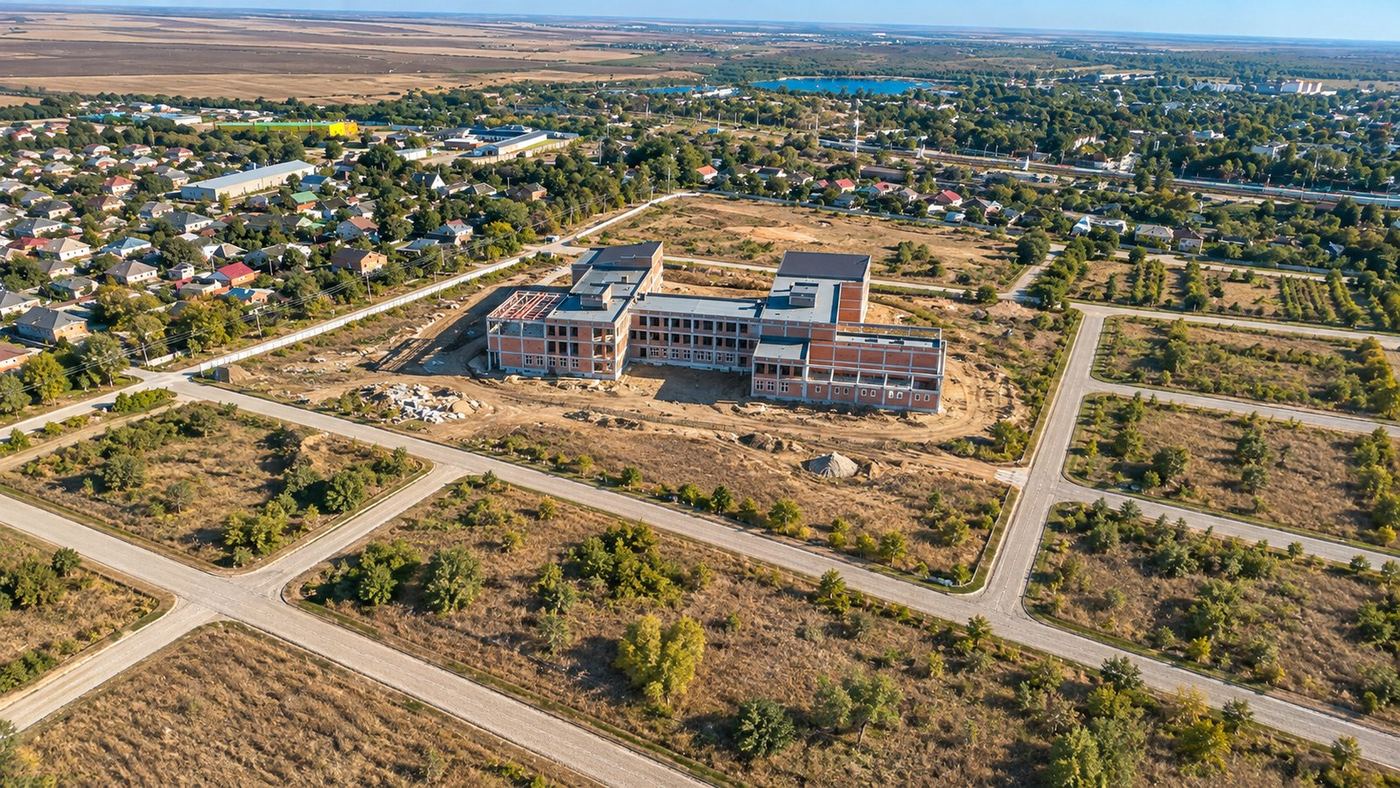 Концептуальная визуализация: строящаяся школа рядом с территорией Green Park